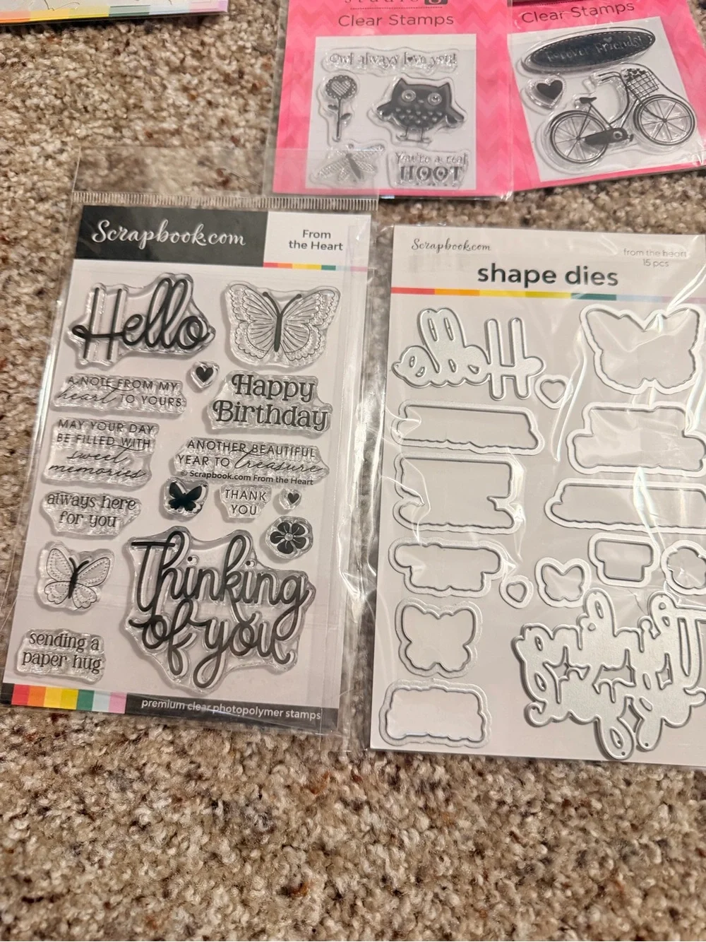 Assorted Craft Cutting Dies, Stamps, Stencils and Embossing Folder